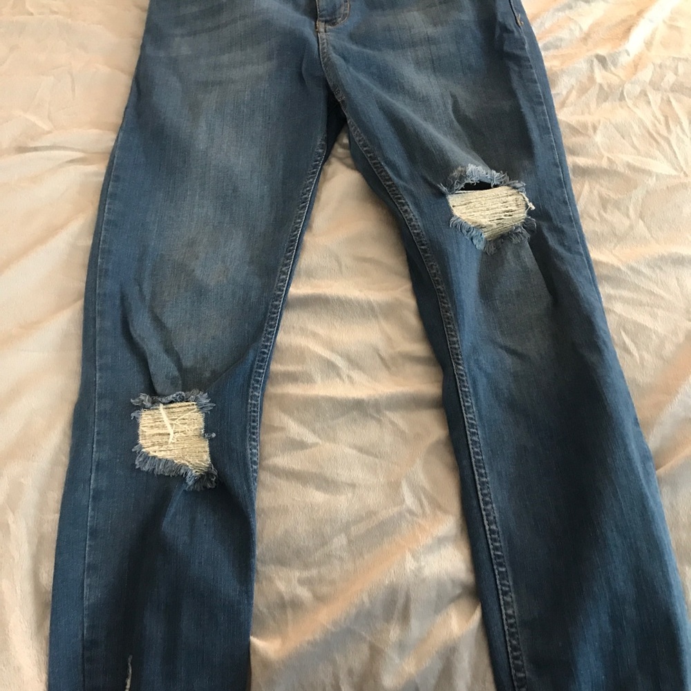 Free People Blue Distressed Skinny Jeans Size W29 Short - Picture 7 of 12